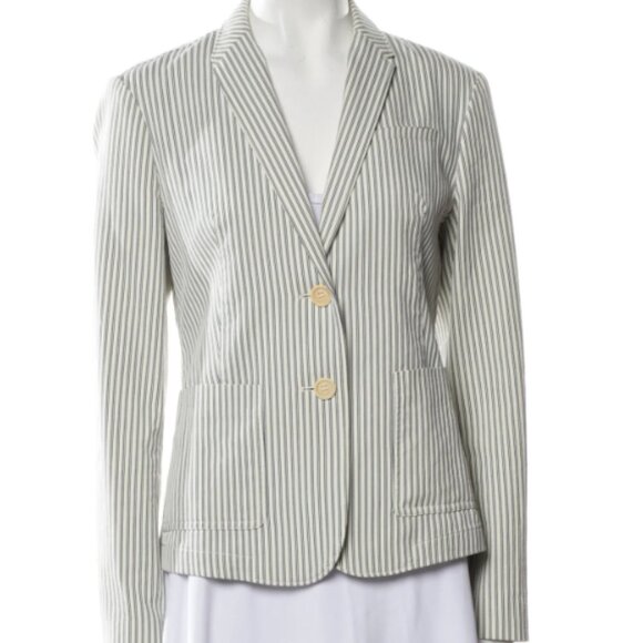 BURBERRY BRIT Striped Blue and White Blazer Size - Picture 1 of 11